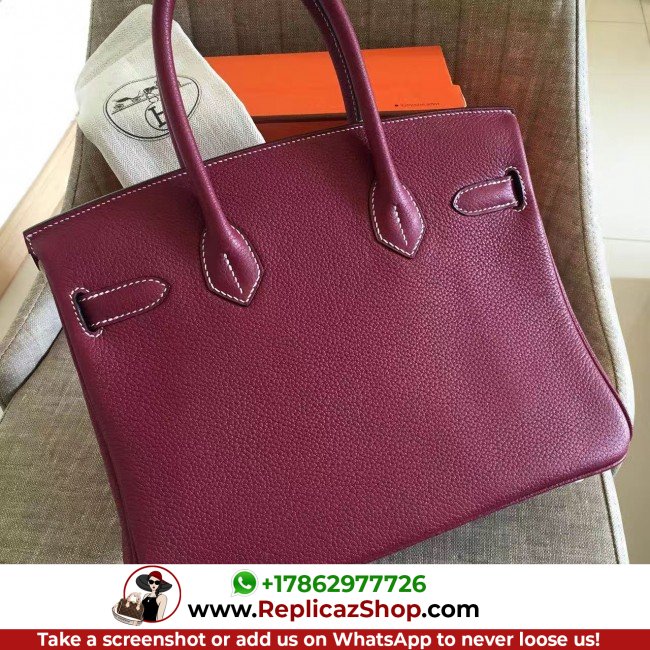Hermes Ruby Clemence Birkin 35cm Lushentic AAAAA Grade Replica - Image 6