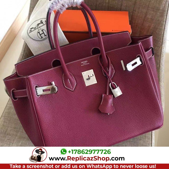 Hermes Ruby Clemence Birkin 35cm Lushentic AAAAA Grade Replica - Image 8
