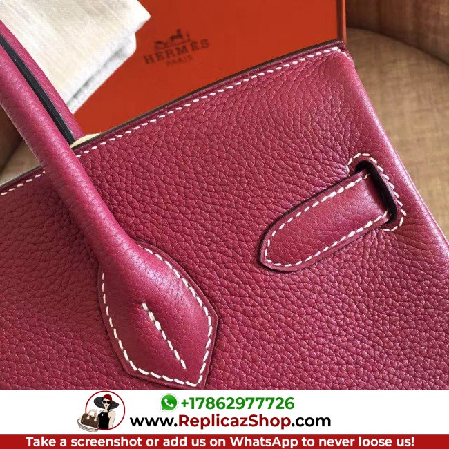 Hermes Ruby Clemence Birkin 35cm Lushentic AAAAA Grade Replica - Image 2