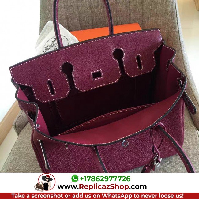 Hermes Ruby Clemence Birkin 35cm Lushentic AAAAA Grade Replica - Image 9