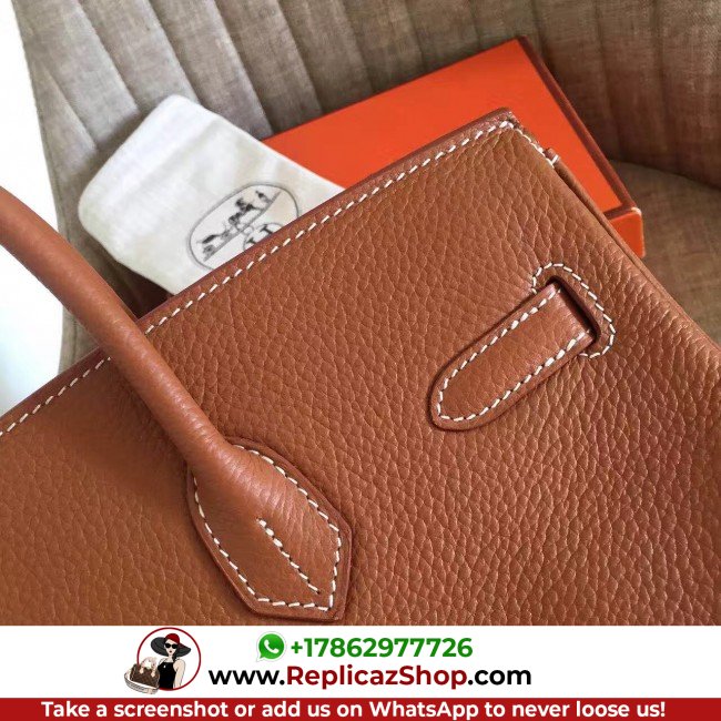 Hermes Gold Clemence Birkin 30cm Lushentic AAAAA Grade Replica - Image 5