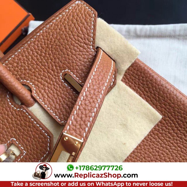 Hermes Gold Clemence Birkin 30cm Lushentic AAAAA Grade Replica - Image 2