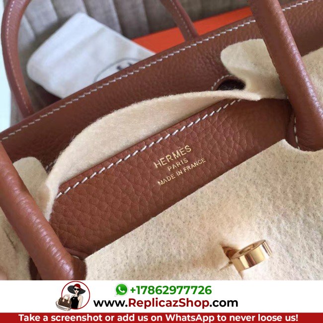 Hermes Gold Clemence Birkin 30cm Lushentic AAAAA Grade Replica - Image 9