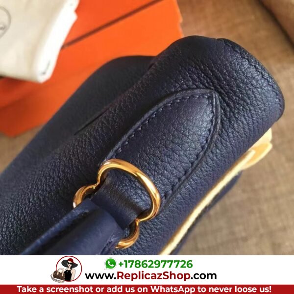 Hermes Sapphire Clemence Kelly Retourne 28cm Lushentic AAAAA Grade Replica - Image 5