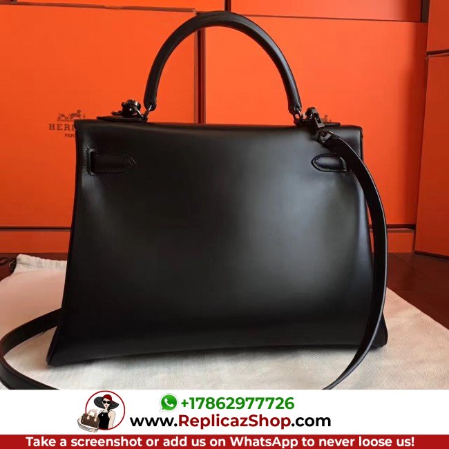 Hermes So Black Box Kelly Retourne 32cm Lushentic AAAAA Grade Replica - Image 6