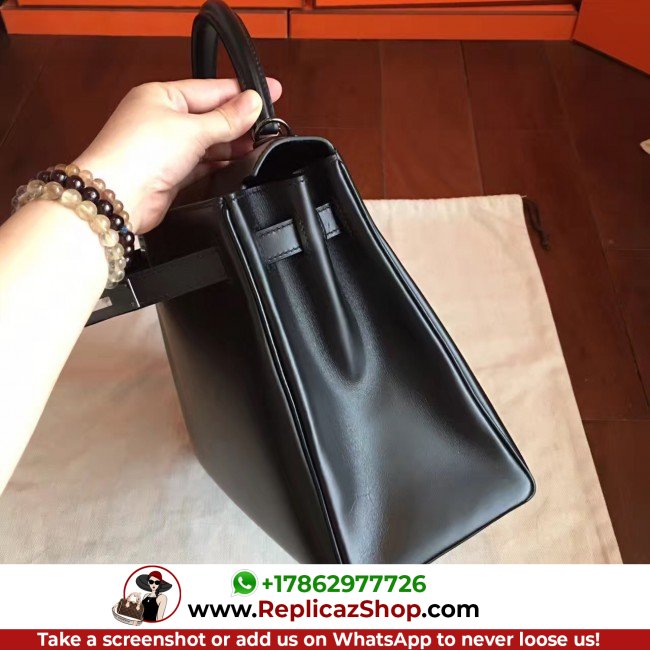 Hermes So Black Box Kelly Retourne 32cm Lushentic AAAAA Grade Replica - Image 8