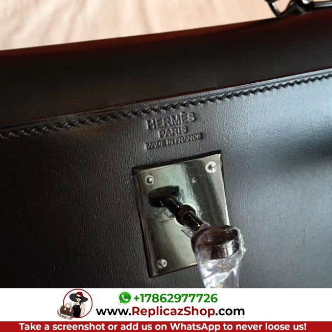 Hermes So Black Box Kelly Retourne 32cm Lushentic AAAAA Grade Replica - Image 9