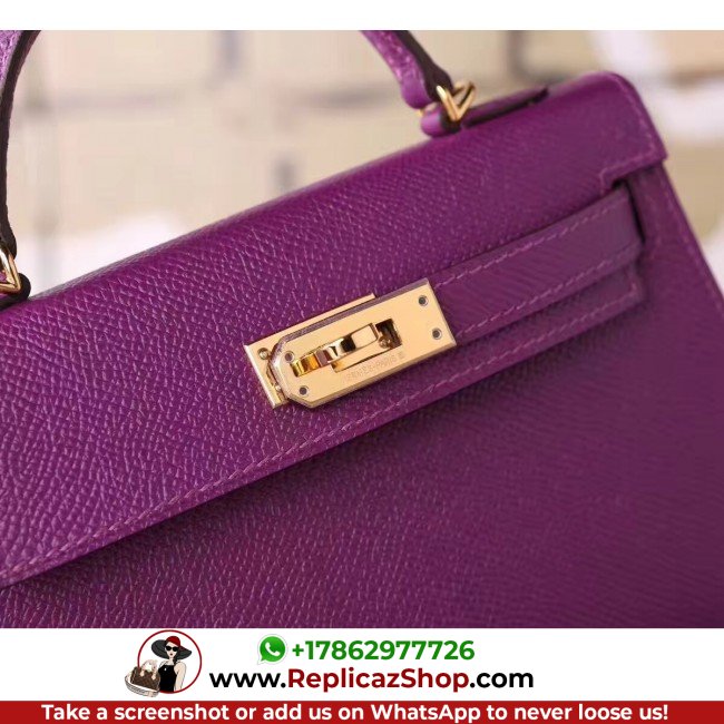 Hermes Cyclamen Epsom Kelly Mini II 20cm Lushentic AAAAA Grade Replica - Image 5