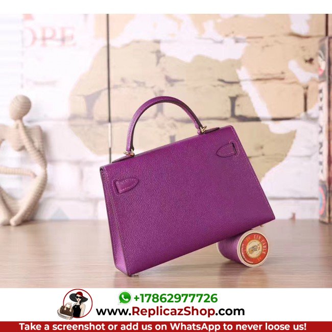 Hermes Cyclamen Epsom Kelly Mini II 20cm Lushentic AAAAA Grade Replica - Image 6