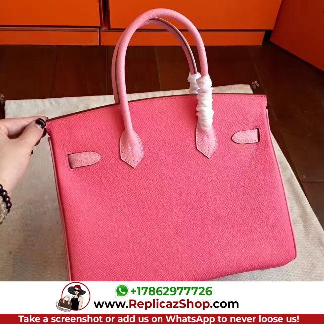 Hermes Rose Lipstick Espom Horseshoe Brikin 30cm Lushentic AAAAA Grade Replica - Image 2