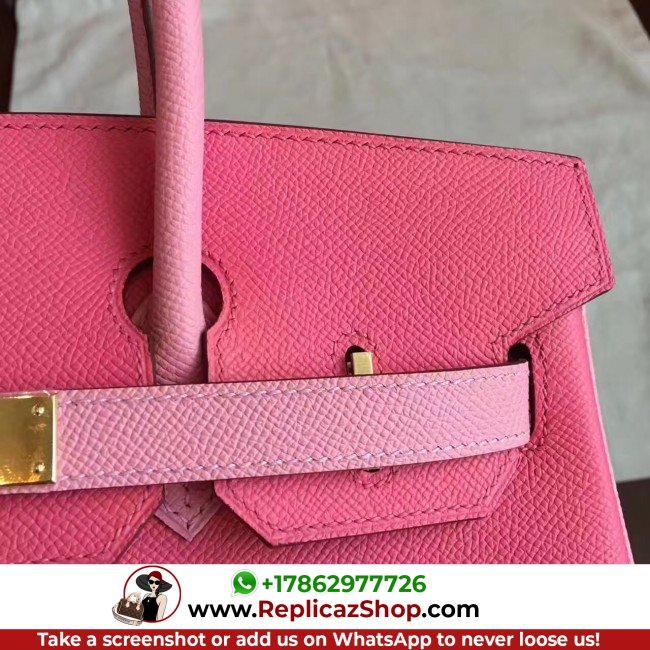 Hermes Rose Lipstick Espom Horseshoe Brikin 30cm Lushentic AAAAA Grade Replica - Image 5