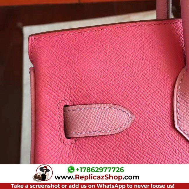 Hermes Rose Lipstick Espom Horseshoe Brikin 30cm Lushentic AAAAA Grade Replica - Image 6