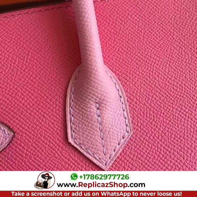 Hermes Rose Lipstick Espom Horseshoe Brikin 30cm Lushentic AAAAA Grade Replica - Image 9