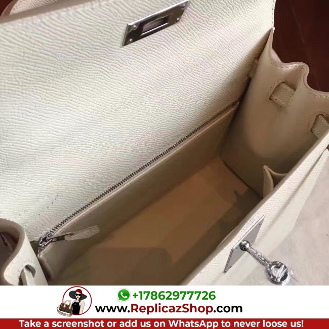 Hermes White Epsom Kelly Sellier 28cm Lushentic AAAAA Grade Replica - Image 3