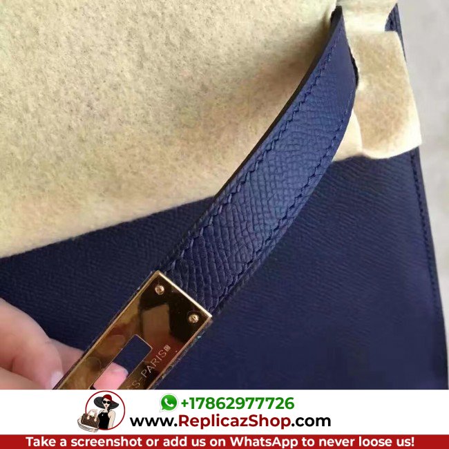 Hermes Sapphire Epsom Kelly 32cm Sellier Lushentic AAAAA Grade Replica - Image 8