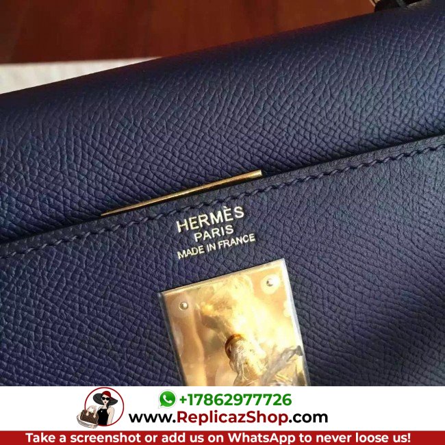 Hermes Sapphire Epsom Kelly 32cm Sellier Lushentic AAAAA Grade Replica - Image 9