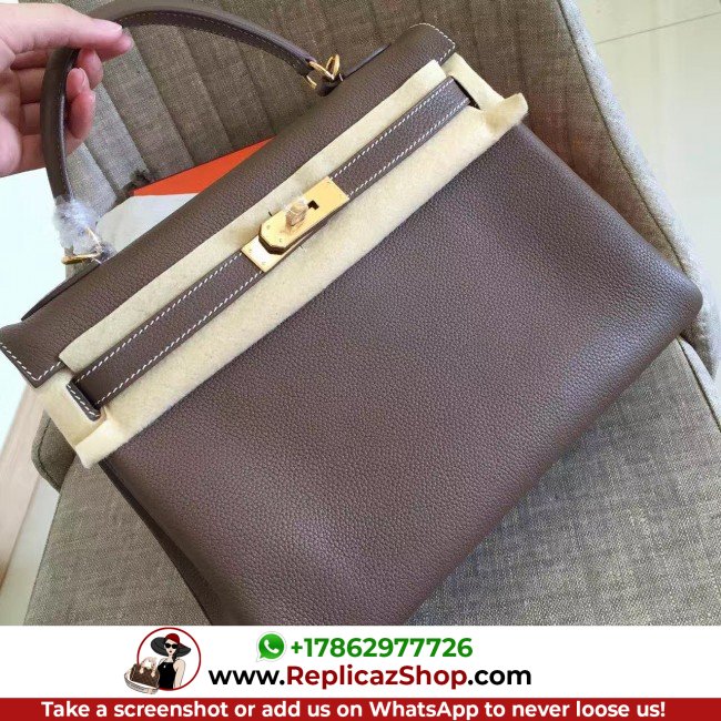 Hermes Etoupe Clemence Kelly Retourne 28cm Lushentic AAAAA Grade Replica