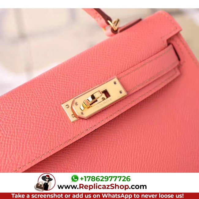 Hermes Flamingo Epsom Kelly Mini II 20cm Lushentic AAAAA Grade Replica - Image 4