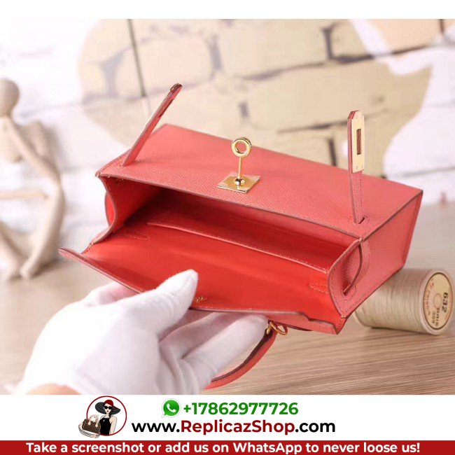 Hermes Flamingo Epsom Kelly Mini II 20cm Lushentic AAAAA Grade Replica - Image 5