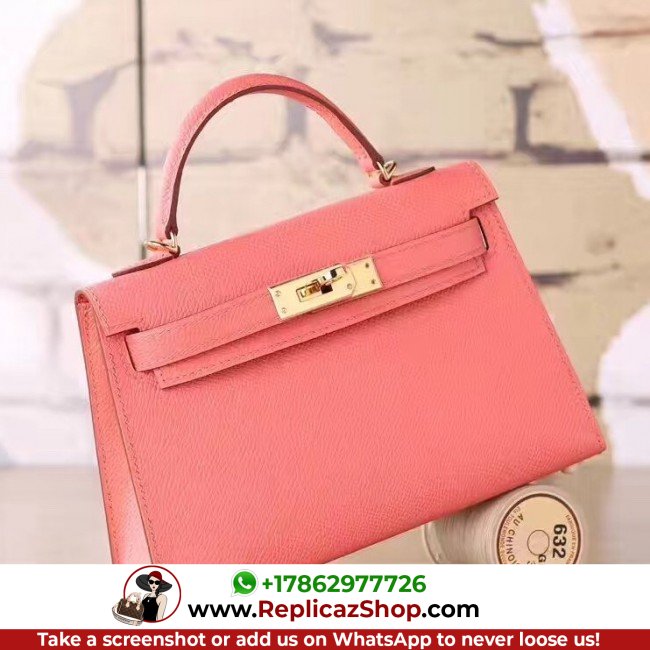 Hermes Flamingo Epsom Kelly Mini II 20cm Lushentic AAAAA Grade Replica