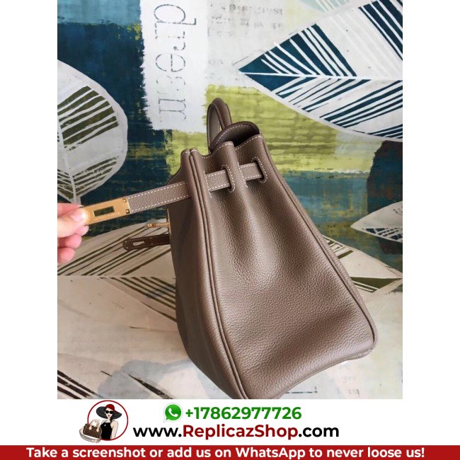 Hermes Taupe Clemence Kelly 35cm Lushentic AAAAA Grade Replica - Image 3