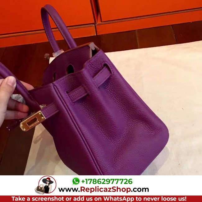 Hermes Cyclamen Clemence Birkin 25cm Lushentic Grade Replica - Image 8