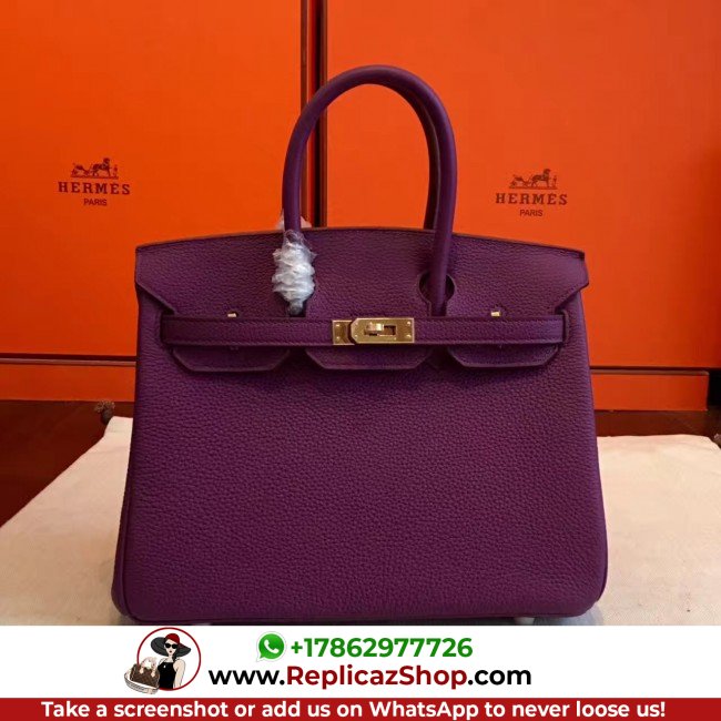Hermes Cyclamen Clemence Birkin 25cm Lushentic Grade Replica