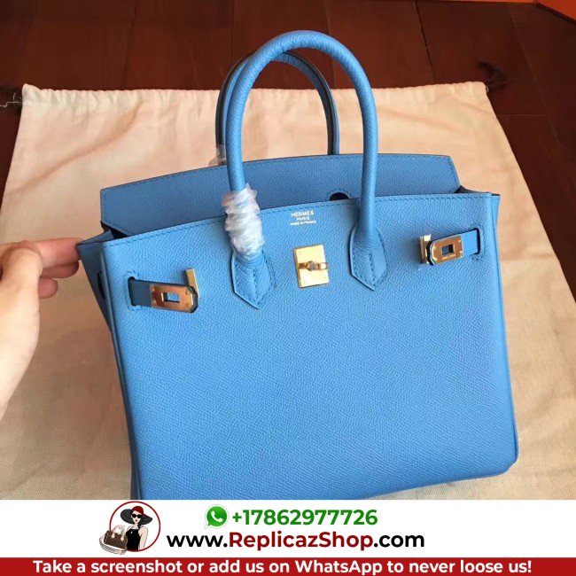 Hermes Blue Paradiso Epsom Birkin 25cm Lushentic AAAAA Grade Replica - Image 3
