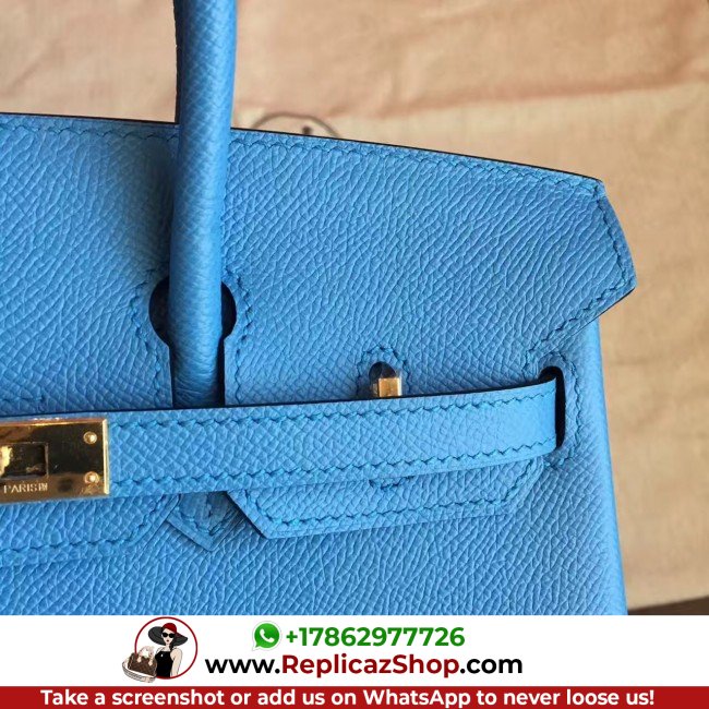 Hermes Blue Paradiso Epsom Birkin 25cm Lushentic AAAAA Grade Replica - Image 8