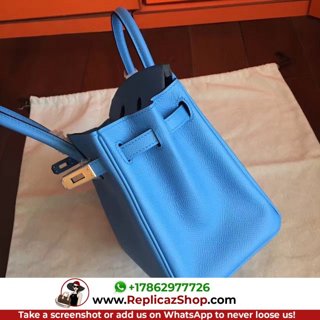 Hermes Blue Paradiso Epsom Birkin 25cm Lushentic AAAAA Grade Replica - Image 10