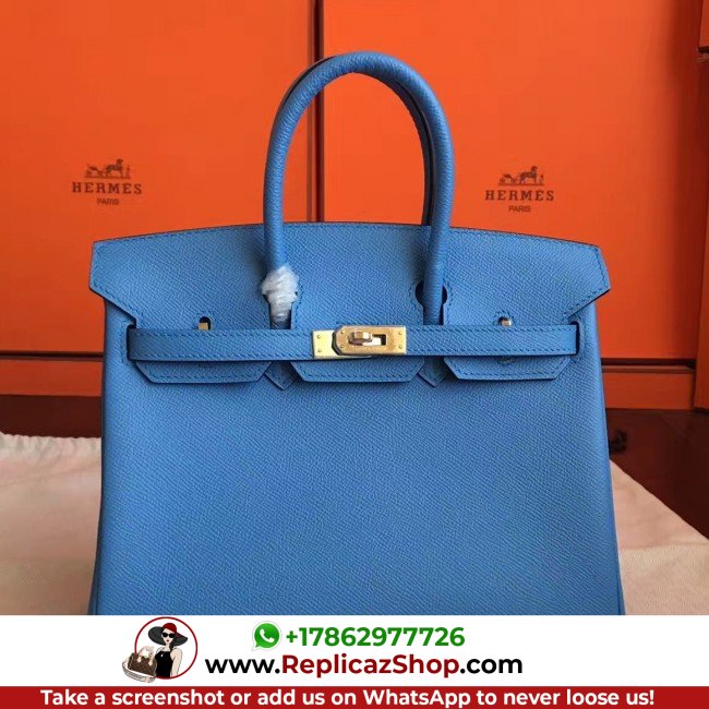 Hermes Blue Paradiso Epsom Birkin 25cm Lushentic AAAAA Grade Replica