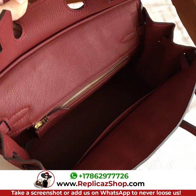 Hermes Bordeaux Clemence Birkin 25cm Lushentic AAAAA Grade Replica - Image 5