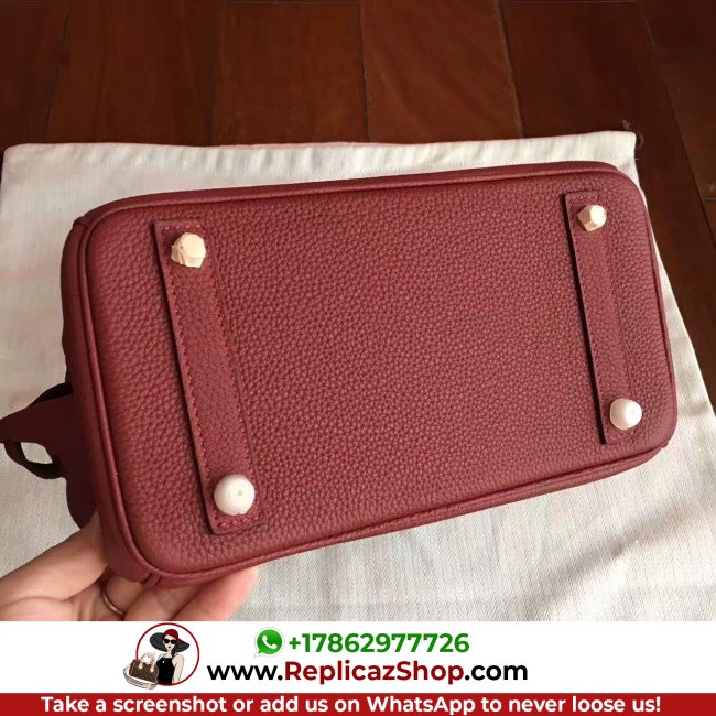 Hermes Bordeaux Clemence Birkin 25cm Lushentic AAAAA Grade Replica - Image 7