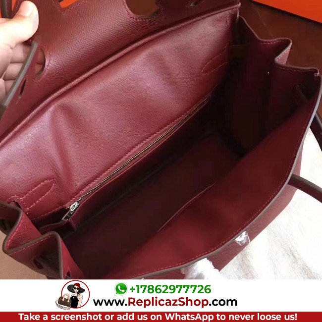 Hermes Bordeaux Epsom Birkin 30cm Lushentic AAAAA Grade Replica - Image 4