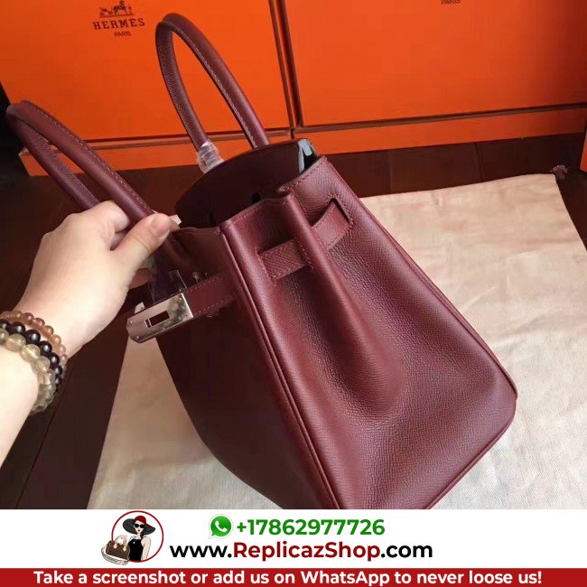 Hermes Bordeaux Epsom Birkin 30cm Lushentic AAAAA Grade Replica - Image 2