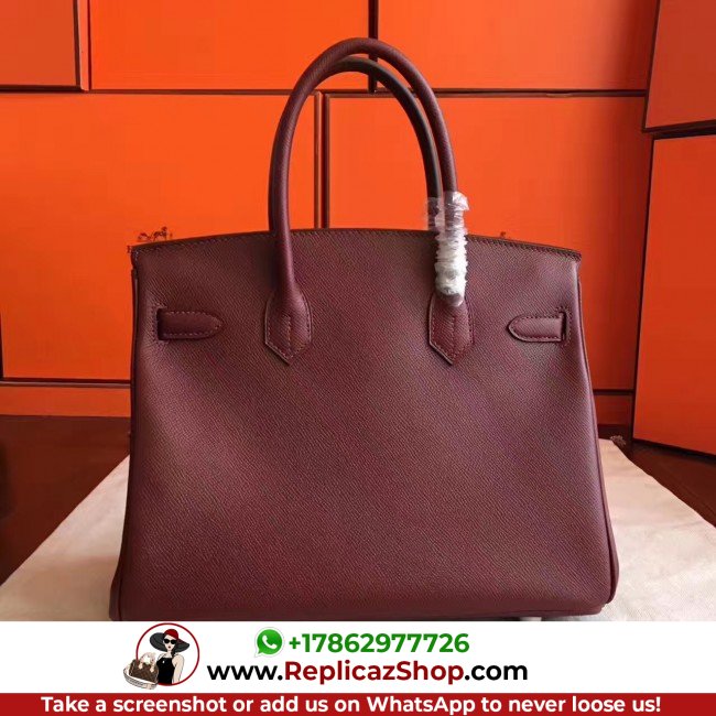 Hermes Bordeaux Epsom Birkin 30cm Lushentic AAAAA Grade Replica - Image 7