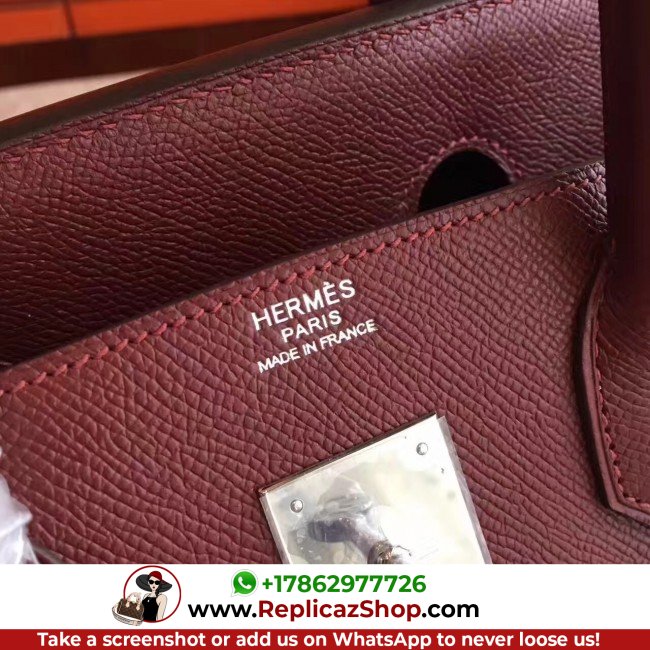 Hermes Bordeaux Epsom Birkin 30cm Lushentic AAAAA Grade Replica - Image 8