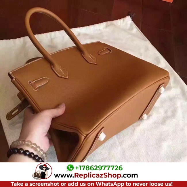 Hermes Gold Epsom Birkin 30cm Lushentic AAAAA Grade Replica - Image 4