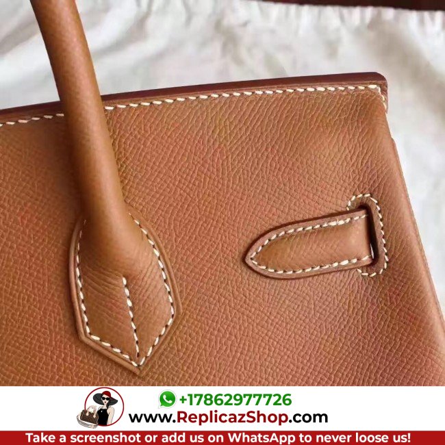 Hermes Gold Epsom Birkin 30cm Lushentic AAAAA Grade Replica - Image 6