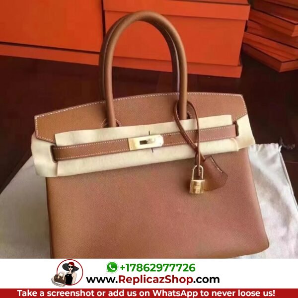 Hermes Gold Epsom Birkin 30cm Lushentic AAAAA Grade Replica - Image 7