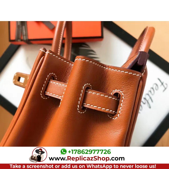 Hermes Gold Swift Birkin 30cm Lushentic AAAAA Grade Replica - Image 5