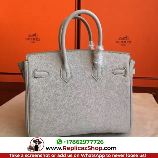Hermes Pearl Grey Clemence Birkin 30cm Lushentic AAAAA Grade Replica - Image 3