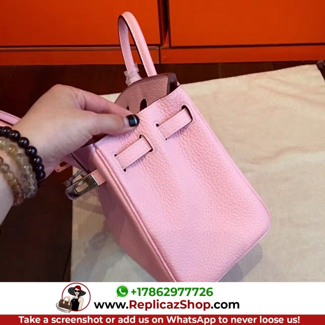 Hermes Pink Clemence Birkin 25cm Lushentic AAAAA Grade Replica - Image 4