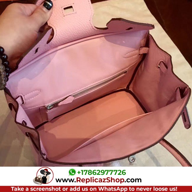 Hermes Pink Clemence Birkin 25cm Lushentic AAAAA Grade Replica - Image 5