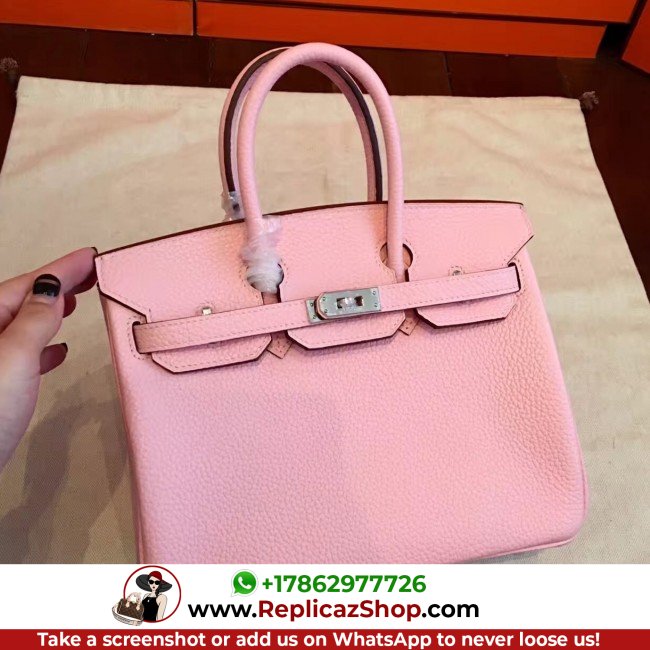 Hermes Pink Clemence Birkin 25cm Lushentic AAAAA Grade Replica - Image 6