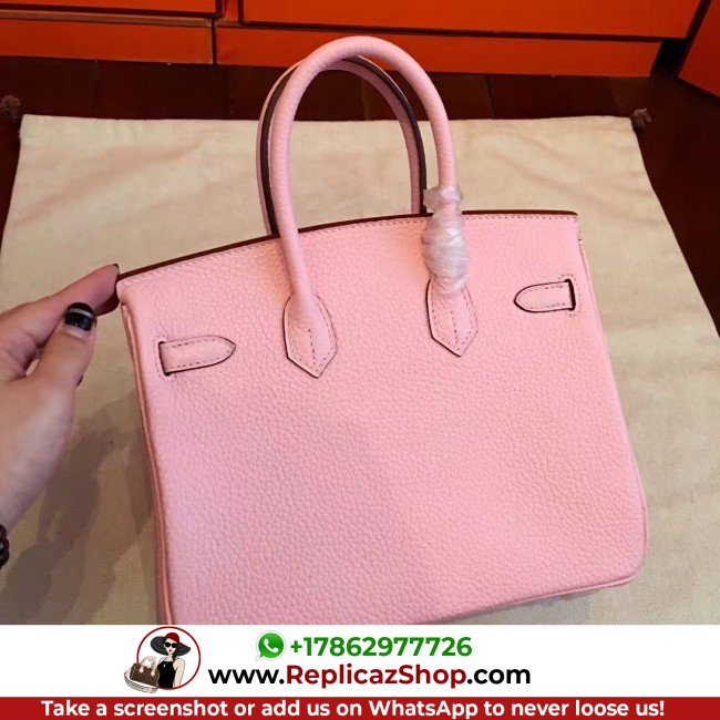 Hermes Pink Clemence Birkin 25cm Lushentic AAAAA Grade Replica - Image 7