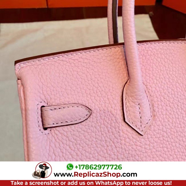 Hermes Pink Clemence Birkin 25cm Lushentic AAAAA Grade Replica - Image 8