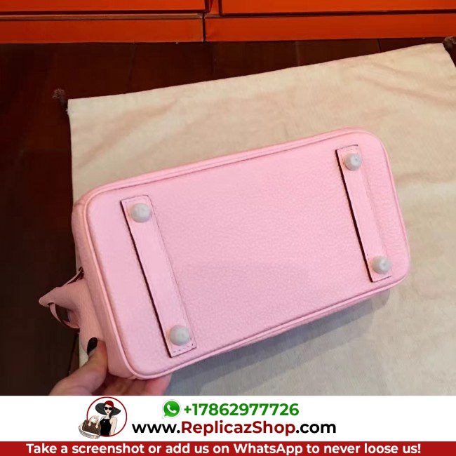 Hermes Pink Clemence Birkin 25cm Lushentic AAAAA Grade Replica - Image 9