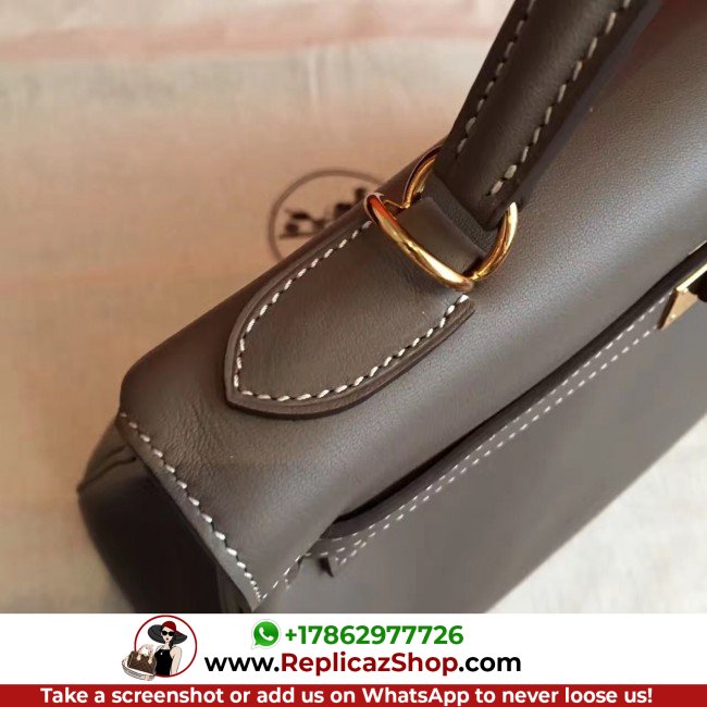 Hermes Etoupe Swift Kelly Retourne 32cm Lushentic AAAAA Grade Replica - Image 3