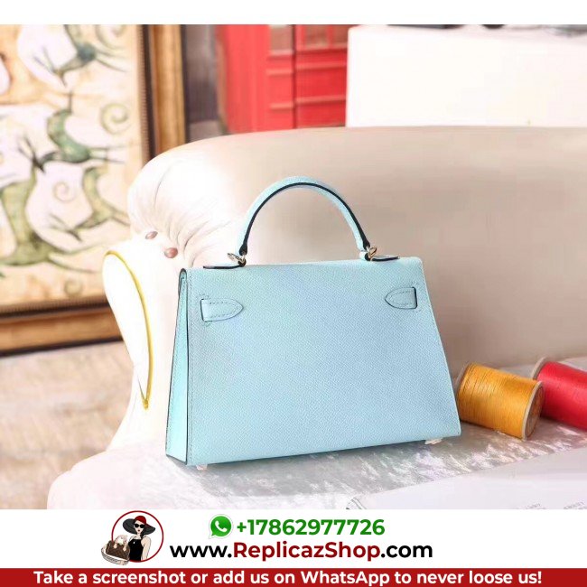 Hermes Blue Zephyr Epsom Kelly Mini II 20cm Lushentic AAAAA Grade Replica - Image 3